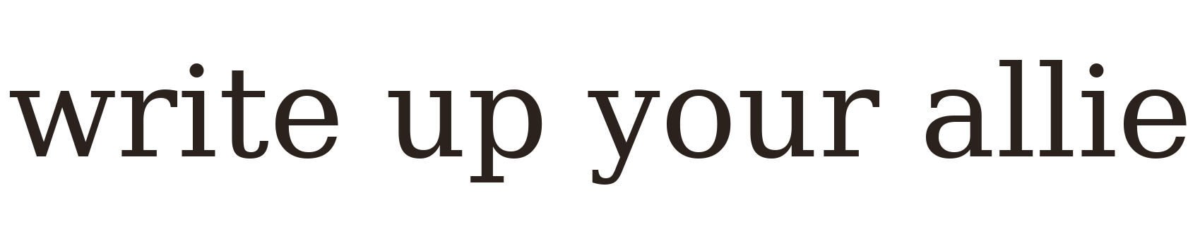 write up your allie